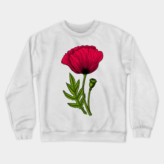 Red poppy 3 Crewneck Sweatshirt by katerinamk